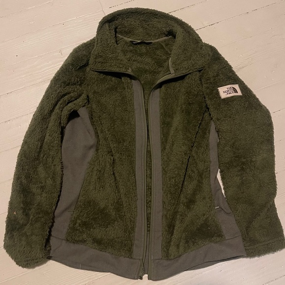The north face olive zip up fleece jacket - Picture 1 of 3